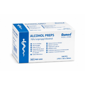 Romed Alcohol Preps 70% Isopropyl Alcohol – 100 pcs